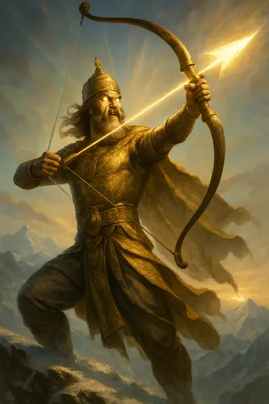 Áraš Lukostřelec – AI ilustrace