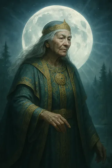 Babička Měsíc – AI ilustrace