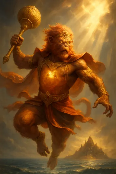 Hanumán – AI ilustrace