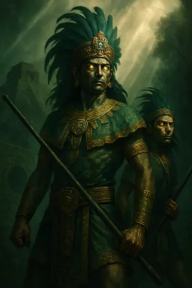 Hunahpú a Xbalanqué – AI ilustrace
