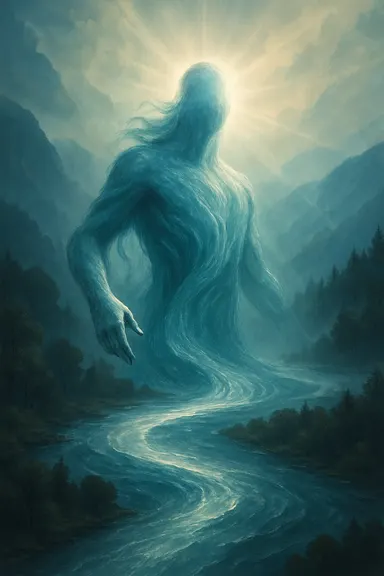 Dlouhý muž (řeka) – AI ilustrace