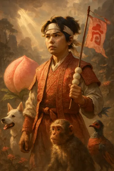 Momotarō – AI ilustrace