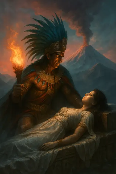 Popocatépetl a Iztaccíhuatl – AI ilustrace