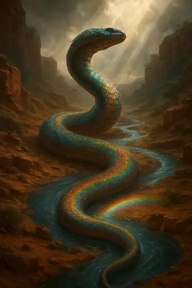 Duhový had – AI ilustrace