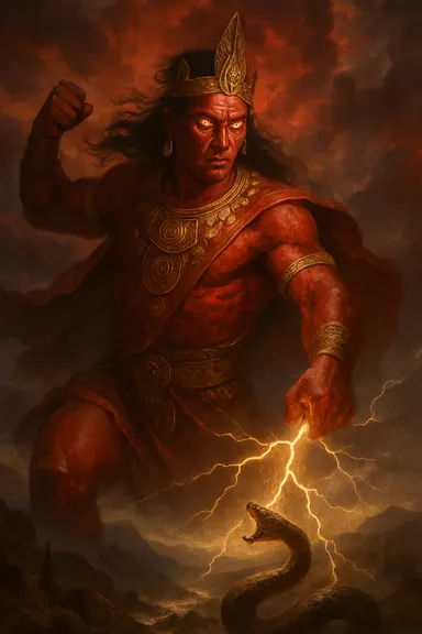 Hromový Červený muž (Asgaya Gigagei) – AI ilustrace