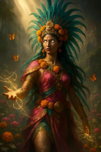 Xochiquetzal – AI ilustrace